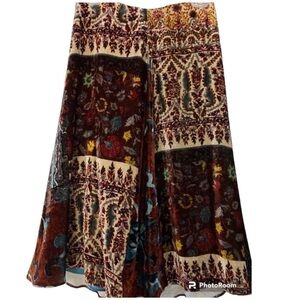 ETRO crushed velvet skirt, size EU 42.  Made in Italy.  Beautiful colors.  Lined